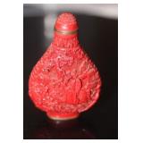 Chinese Cinnabar Style Resin Snuff Bottle