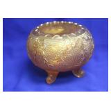 A Footed Carnival Glass Bowl