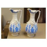Pair of Bisque Vine Motief Ewers