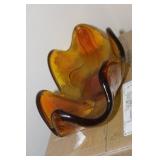 Amber Art Glass Bowl