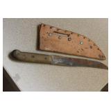 Vintage Knife With Leather Sheath