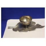 A Sterling Cup and Spider on Leaf