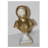 Gold Gilted Bronze and Bone Face of a Maiden