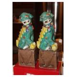 Pair of Chinese Porcelain Foo Dogs