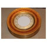 Set of 6 22kt Gold Gilted Dinner Plates