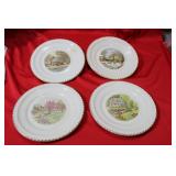 A Set of 4 Currie And Ives Bread Plate