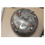 Chinese Pewter Box with Insert Jewels