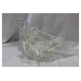 Set of 3 Glass Swan Bowls