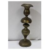 A Single Brass Ornate Candlestick