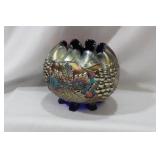 A Carnival Glass Peach Plum Bowl