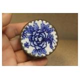 Chinese Sterling and Porcelain Trinket Box