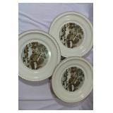 Lot of 3 Currier and Ives Dinner Plates