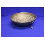An Indian Enamel on Copper 3 Footed Bowl