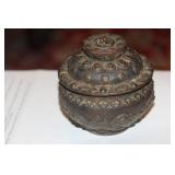 Rare Mixed Metal Inlaid on Wood Container