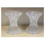 Pair of crystal candle sticks