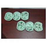 Set of 6 Small Chinese or Asian Celadon Dishes