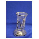 Silver Overlay Glass Vase