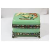 Rare Chinese Peking Glass/Jade Carnelian Box