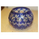 Cut Cobalt Blue Glass Bowl