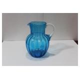 A Teal Glass Small Pitcher