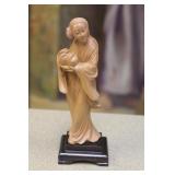 Carved Boxwood Chinese Lady on Stand