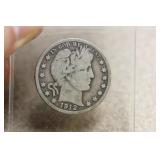1912 Barber Silver Half Dollar