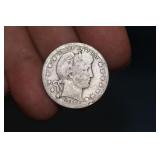 1916-D Barber Silver Quarter