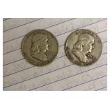 Lot of 2 Franklin Halves