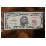 1963 Red Seal $5.00 Bank Note