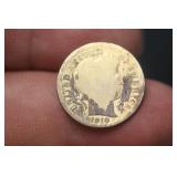 1910 Gold Plated One Dime