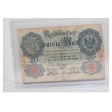 German 1910's 20 Mark Bank Note
