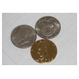 Lot of 3 Clad Ike Dollars