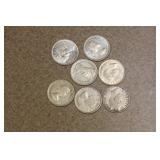 Lot of 7 Canadian Silver Quarters