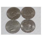 Lot of 4 Clad Ike Dollars