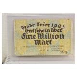 1923 Germany One Million Mark Bank Note