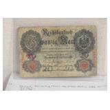 German 1910's 20 Mark Bank Note