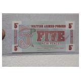 British Armed Forces 5pence Military Note