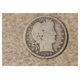 1899-O Barber Silver Quarter