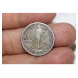 1917-S Phillipine 10 Cents Silver Coin