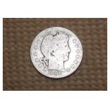 1906 Barber Silver Quarter