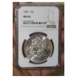 NGC Graded 1887 Morgan Silver Dollar