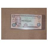 Bank of Jamaica Five Dollar Note