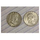 Lot of 2 Franklin Halves