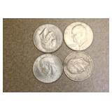 Lot of 4 Clad Ike Dollars