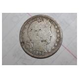 1892 Barber Silver Quarter