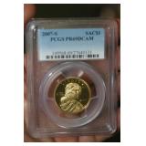 PCGS Graded 2007-S Gold Plated $1.00 Coin