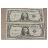 Lot of 2 1957 Blue Seal $1.00 Note