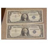 Lot of 2 1957 Blue Seal $1.00 Note