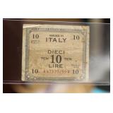 Italy Military 10 Lire Note