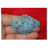 A Very Fine Filigree Silver Enamel Butterfly Pin